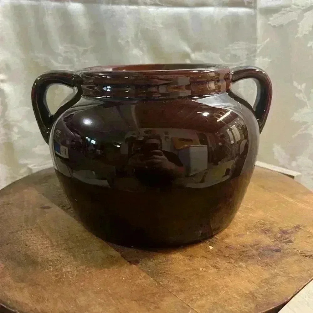 Vintage Brown Glazed Stoneware  Jug